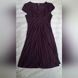 Bisou Bisou Deep Plum Maxi Dress with Pleated Bodice
